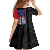 Samoa Flag Family Matching Off Shoulder Short Dress and Hawaiian Shirt Ula Fala With Samoan Siapo LT05 - Polynesian Pride
