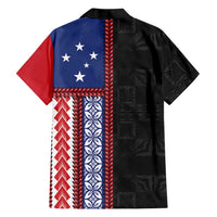 Samoa Flag Family Matching Off Shoulder Short Dress and Hawaiian Shirt Ula Fala With Samoan Siapo LT05 - Polynesian Pride