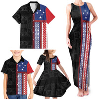 Samoa Flag Family Matching Tank Maxi Dress and Hawaiian Shirt Ula Fala With Samoan Siapo LT05 - Polynesian Pride