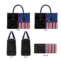 Samoa Flag Leather Bag Ula Fala With Samoan Siapo LT05 - Polynesian Pride