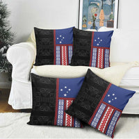 Samoa Flag Pillow Cover Ula Fala With Samoan Siapo LT05 - Polynesian Pride