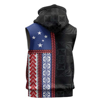 Samoa Flag Sleeveless Hoodie Ula Fala With Samoan Siapo LT05 - Polynesian Pride
