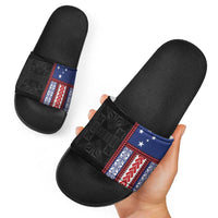 Samoa Flag Slide Sandals Ula Fala With Samoan Siapo LT05 - Polynesian Pride