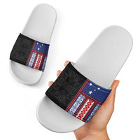 Samoa Flag Slide Sandals Ula Fala With Samoan Siapo LT05 - Polynesian Pride