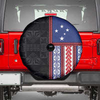 Samoa Flag Spare Tire Cover Ula Fala With Samoan Siapo LT05 - Polynesian Pride