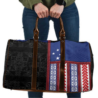 Samoa Flag Travel Bag Ula Fala With Samoan Siapo LT05 Black - Polynesian Pride