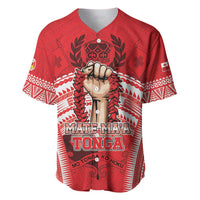 Custom Tonga Rugby Mate Ma'a Baseball Jersey Tongan Pride Unique Style LT05 Red - Polynesian Pride