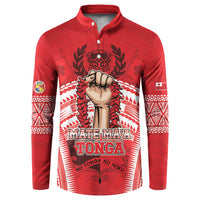 Custom Tonga Rugby Mate Ma'a Button Sweatshirt Tongan Pride Unique Style LT05 Red - Polynesian Pride