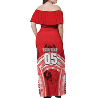 Custom Tonga Rugby Mate Ma'a Off Shoulder Maxi Dress Tongan Pride Unique Style LT05 - Polynesian Pride