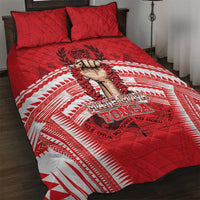 Tonga Rugby Mate Ma'a Quilt Bed Set Tongan Pride Unique Style LT05 Red - Polynesian Pride