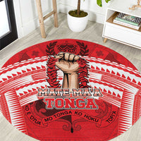 Tonga Rugby Mate Ma'a Round Carpet Tongan Pride Unique Style LT05 Red - Polynesian Pride