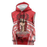 Custom Tonga Rugby Mate Ma'a Sleeveless Hoodie Tongan Pride Unique Style LT05 Red - Polynesian Pride