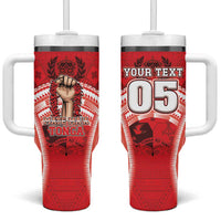 Custom Tonga Rugby Mate Ma'a Tumbler With Handle Tongan Pride Unique Style LT05 One Size: 40 oz Red - Polynesian Pride