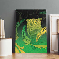 New Zealand Aotearoa Ruru Canvas Wall Art Maori Fern Art Green