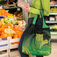 New Zealand Aotearoa Ruru Grocery Bag Maori Fern Art Green LT05 - Polynesian Pride