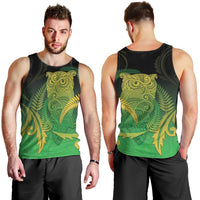 New Zealand Aotearoa Ruru Men Tank Top Maori Fern Art Green