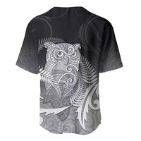 New Zealand Aotearoa Ruru Baseball Jersey Maori Fern Art Black LT05 - Polynesian Pride