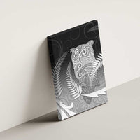 New Zealand Aotearoa Ruru Canvas Wall Art Maori Fern Art Black