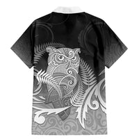 New Zealand Aotearoa Ruru Family Matching Mermaid Dress and Hawaiian Shirt Maori Fern Art Black LT05 - Polynesian Pride