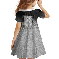 New Zealand Aotearoa Ruru Family Matching Puletasi and Hawaiian Shirt Maori Fern Art Black