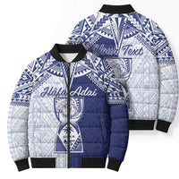 Personalised Northern Mariana Islands And Guam Bomber Puffer Jacket Latte Stone With Tribal Pattern