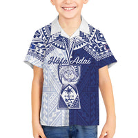 Personalised Northern Mariana Islands And Guam Family Matching Off Shoulder Short Dress and Hawaiian Shirt Latte Stone With Tribal Pattern