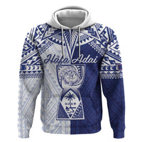 Personalised Northern Mariana Islands And Guam Hoodie Latte Stone With Tribal Pattern