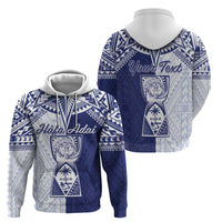 Personalised Northern Mariana Islands And Guam Hoodie Latte Stone With Tribal Pattern