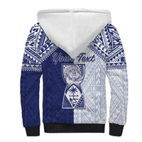 Personalised Northern Mariana Islands And Guam Sherpa Hoodie Latte Stone With Tribal Pattern