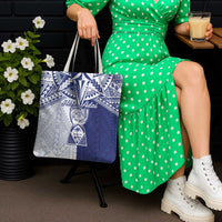 Northern Mariana Islands And Guam Tote Bag Latte Stone With Tribal Pattern