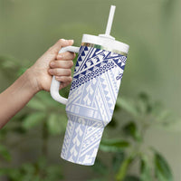 Northern Mariana Islands And Guam Tumbler With Handle Latte Stone With Tribal Pattern