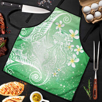 Polynesian Jellyfish Apron With Plumeria Green LT05 Green - Polynesian Pride