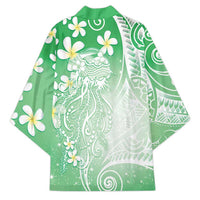 Polynesian Jellyfish Kimono With Plumeria Green LT05 - Polynesian Pride