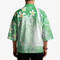 Polynesian Jellyfish Kimono With Plumeria Green LT05 - Polynesian Pride