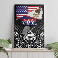 American Samoa Flag Day Canvas Wall Art Bald Eagle With Polynesian Pattern