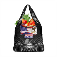 American Samoa Flag Day Grocery Bag Bald Eagle With Polynesian Pattern LT05 1-pack One Size Black - Polynesian Pride