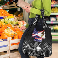 American Samoa Flag Day Grocery Bag Bald Eagle With Polynesian Pattern LT05 - Polynesian Pride