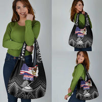 American Samoa Flag Day Grocery Bag Bald Eagle With Polynesian Pattern LT05 - Polynesian Pride