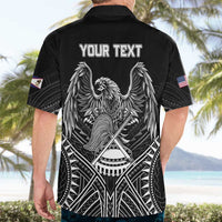 American Samoa Flag Day Hawaiian Shirt Bald Eagle With Polynesian Pattern
