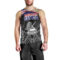 American Samoa Flag Day Men Tank Top Bald Eagle With Polynesian Pattern