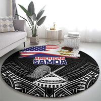 American Samoa Flag Day Round Carpet Bald Eagle With Polynesian Pattern LT05 - Polynesian Pride