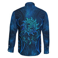 New Zealand Dream Catcher Family Matching Puletasi and Hawaiian Shirt Maori Koru Pattern Blue Version LT05 - Polynesian Pride