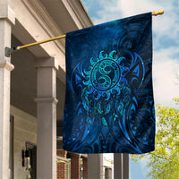 New Zealand Dream Catcher Garden Flag Maori Koru Pattern Blue Version LT05 House Flag Blue - Polynesian Pride