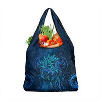 New Zealand Dream Catcher Grocery Bag Maori Koru Pattern Blue Version