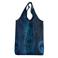 New Zealand Dream Catcher Grocery Bag Maori Koru Pattern Blue Version