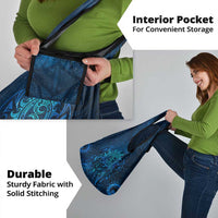 New Zealand Dream Catcher Grocery Bag Maori Koru Pattern Blue Version