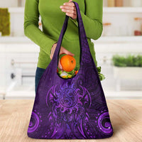 New Zealand Dream Catcher Grocery Bag Maori Koru Pattern Purple Version
