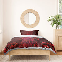 New Zealand Dream Catcher Bedding Set Maori Koru Pattern Red Version