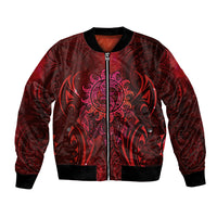 New Zealand Dream Catcher Bomber Jacket Maori Koru Pattern Red Version