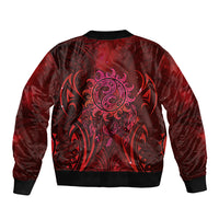 New Zealand Dream Catcher Bomber Jacket Maori Koru Pattern Red Version